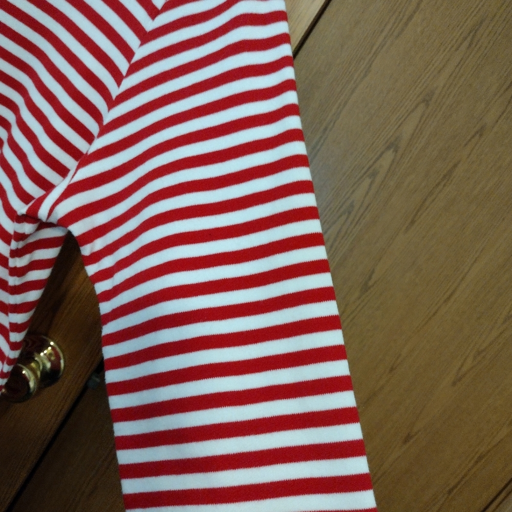 CJ Banks 1X Red White Striped Dazzled Nautical Boat neck 3/4 Sleeve Knit - Picture 8 of 11